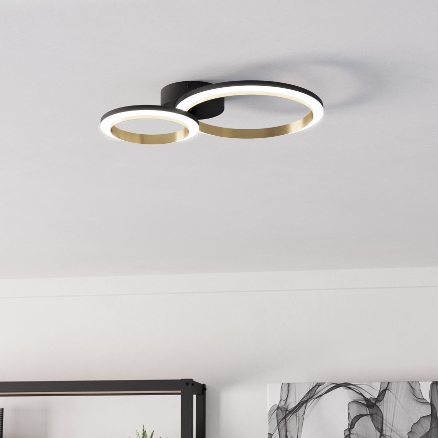 Eglo - Plafonnier à intensité variable LED/12W/230V 4000K noir/doré