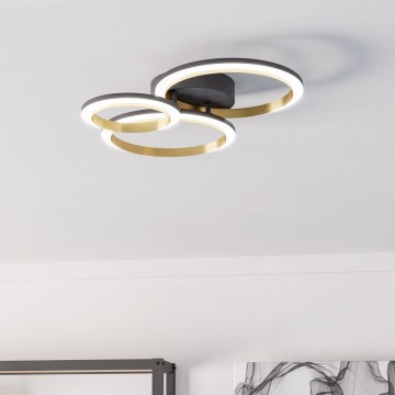 Eglo - Plafonnier à intensité variable LED/20W/230V 4000K noir/doré