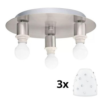 Eglo - Plafonnier LED MY CHOICE 3xE14/4W/230V chrome mat/blanc