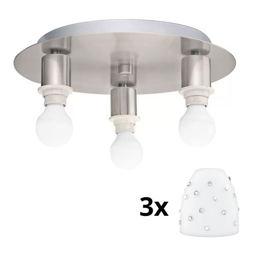 Eglo - Plafonnier LED MY CHOICE 3xE14/4W/230V chrome mat/blanc