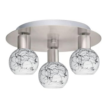 Eglo - Plafonnier LED MY CHOICE 3xE14/4W/230V chrome mat/blanc/noir