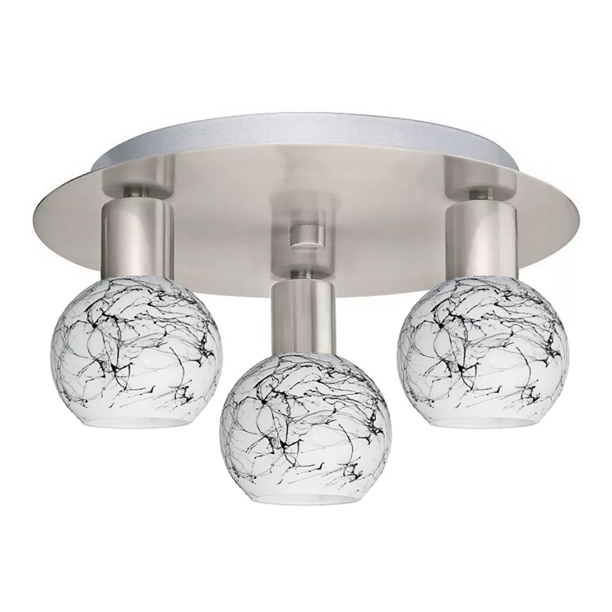 Eglo - Plafonnier LED MY CHOICE 3xE14/4W/230V chrome mat/blanc/noir