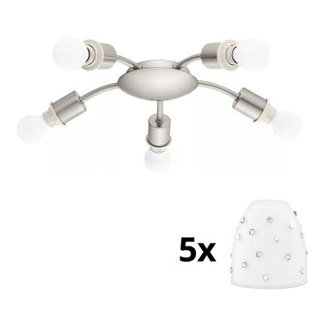 Eglo - Plafonnier LED MY CHOICE 5xE14/4W/230V  chrome mat/blanc