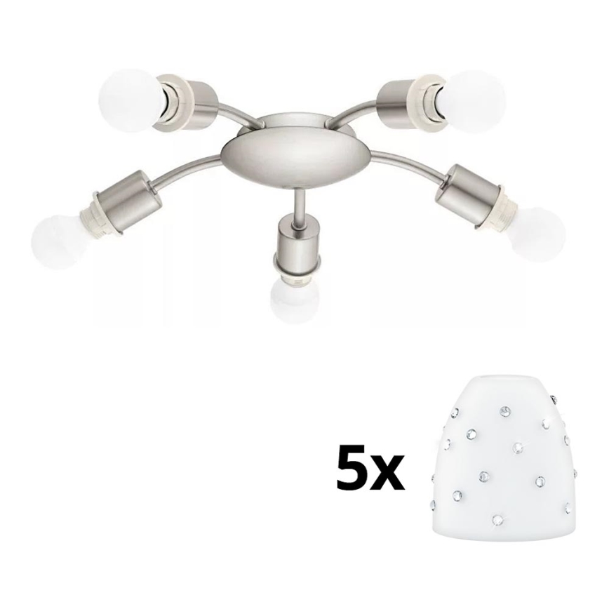 Eglo - Plafonnier LED MY CHOICE 5xE14/4W/230V  chrome mat/blanc