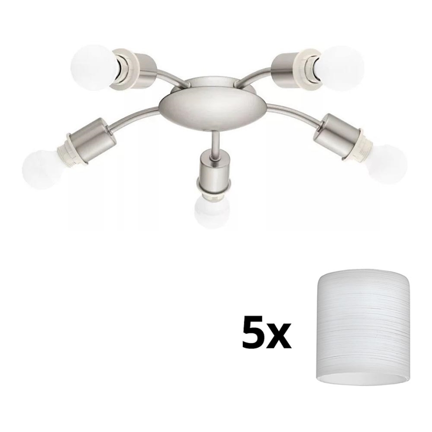 Eglo - Plafonnier LED MY CHOICE 5xE14/4W/230V  chrome mat/blanc