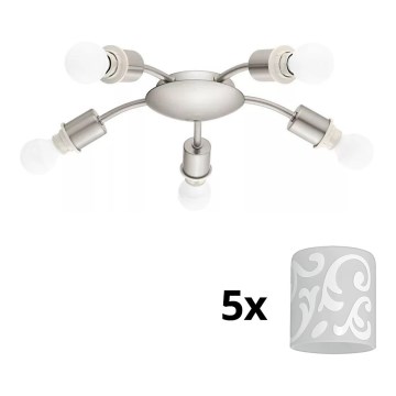 Eglo - Plafonnier LED MY CHOICE 5xE14/4W/230V  chrome mat/blanc
