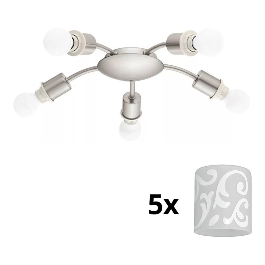 Eglo - Plafonnier LED MY CHOICE 5xE14/4W/230V  chrome mat/blanc