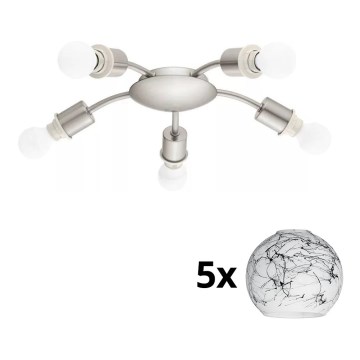 Eglo - Plafonnier LED MY CHOICE 5xE14/4W/230V  chrome mat/blanc/noir