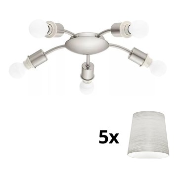 Eglo - Plafonnier LED MY CHOICE 5xE14/4W/230V  chrome mat/crème
