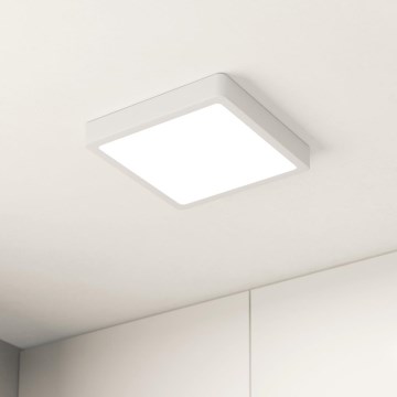 Eglo - Plafonnier LED pour salle de bains, 17 W, 230 V, IP44, blanc, 21 x 21 cm