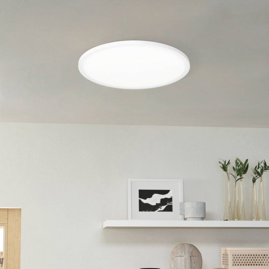 Eglo - Plafonnier LED pour salle de bains, 20,2 W / 230 V, Ø 39 cm, IP54, blanc