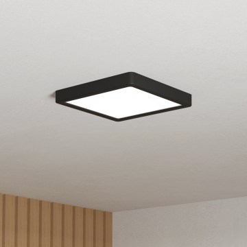 Eglo - Plafonnier LED pour salle de bains LED/10,5 W/230 V 22x22 cm IP44 noir