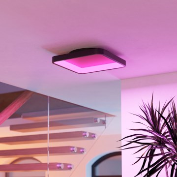 Eglo - Plafonnier LED RGBW dimmable LED/20W/230V 2700-6500K 35x35 cm noir