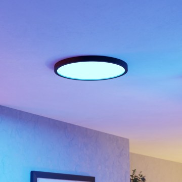Eglo - Plafonnier LED RGBW dimmable pour salle de bain LED/17,5 W/230 V 2700–6500 K Ø 39,9 cm IP44 noir