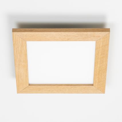 Eglo - Plafonnier LED RGBW dimmable en saillie SALOBRENA-C WOOD LED/16W/230V 2700-6500K 34x34 cm marron + télécommande
