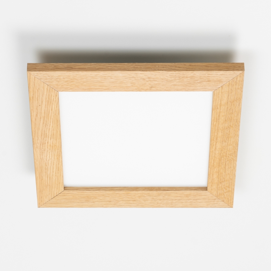 Eglo - Plafonnier LED RGBW dimmable en saillie SALOBRENA-C WOOD LED/16W/230V 2700-6500K 34x34 cm marron + télécommande