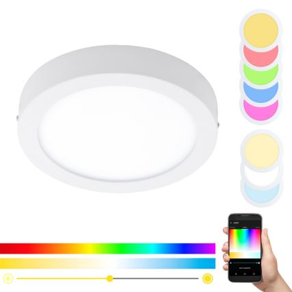 Eglo - RGBW dimbare plafondlamp FUEVA-C LED/21W/230V