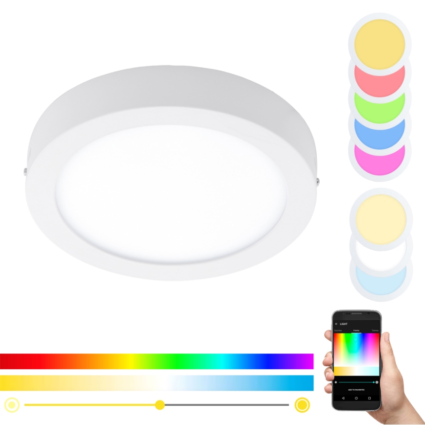 Eglo - RGBW dimbare plafondlamp FUEVA-C LED/21W/230V