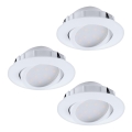 Eglo - Set van 3 dimbare inbouwspots PINEDA LED/5,5W/230V