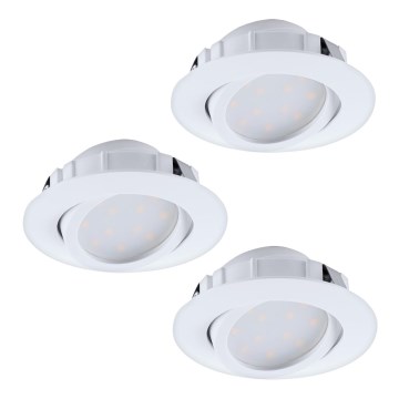 Eglo - Set van 3 dimbare inbouwspots PINEDA LED/5,5W/230V