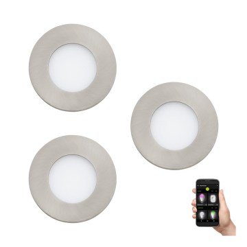 Eglo - set van 3 dimbare LED-badkamerarmaturen FUEVA-Z 2,8W/230V IP44 Ø 8,5 cm