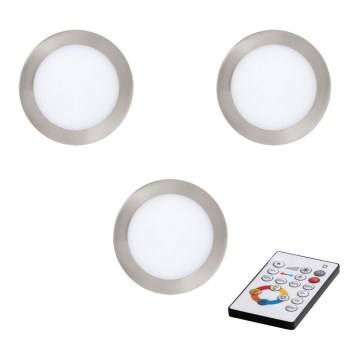 Eglo - SET van 3 dimbare LED inbouwspots TINUS LED/11W/230V + afstandsbediening