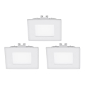 Eglo - set van 3 LED inbouwarmaturen FUEVA 1 1xLED/2,7W/230V 8,5x8,5 cm