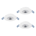 Eglo - Set van 3 LED-inbouwspots LED/4,9W/230V 2700/4000/6500K Ø 9 cm wit