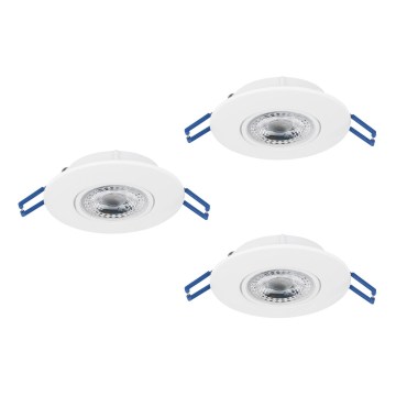 Eglo - Set van 3 LED-inbouwspots LED/4,9W/230V 2700/4000/6500K Ø 9 cm wit