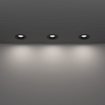 Eglo - Set van 3 LED-inbouwspots voor badkamer, 4,9W, 230V, 2700/4000/6500K, Ø 8,8 cm, IP65, zwart