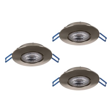 Eglo - SET van 3x LED-inbouwspots LED/4,9W/230V 2700/4000/6500K Ø 9 cm mat chroom