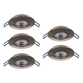 Eglo - Set van 5 LED-inbouwspots, LED/4,9W/230V, 2700/4000/6500K, Ø 9 cm, mat chroom