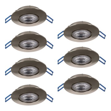 Eglo - SET van 7 LED-inbouwspots LED/4,9W/230V 2700/4000/6500K diameter 9 cm mat chroom