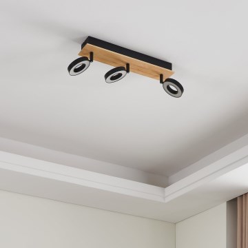 Eglo - Spot LED 3xLED/4,2W/230V noir/marron