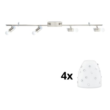 Eglo - Spot LED MY CHOICE 4xE14/4W/230V  chrome mat/blanc
