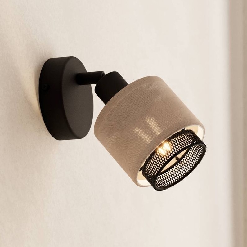Eglo - Spot mural 1xE14/40W/230V noir/beige