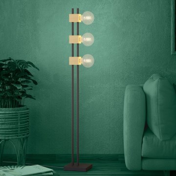 Eglo - Staande Lamp 3xE27/40W/230V zwart/bruin