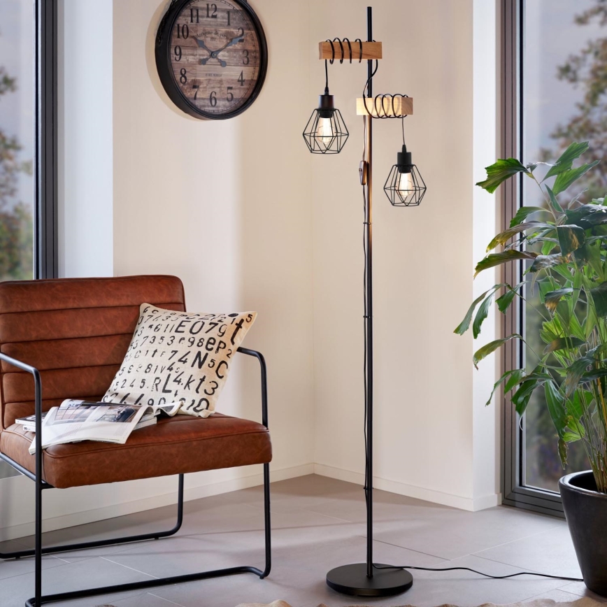 Eglo - Staande Lamp TOWNSHEND 2xE27/60W/230V - FSC gecertificeerd