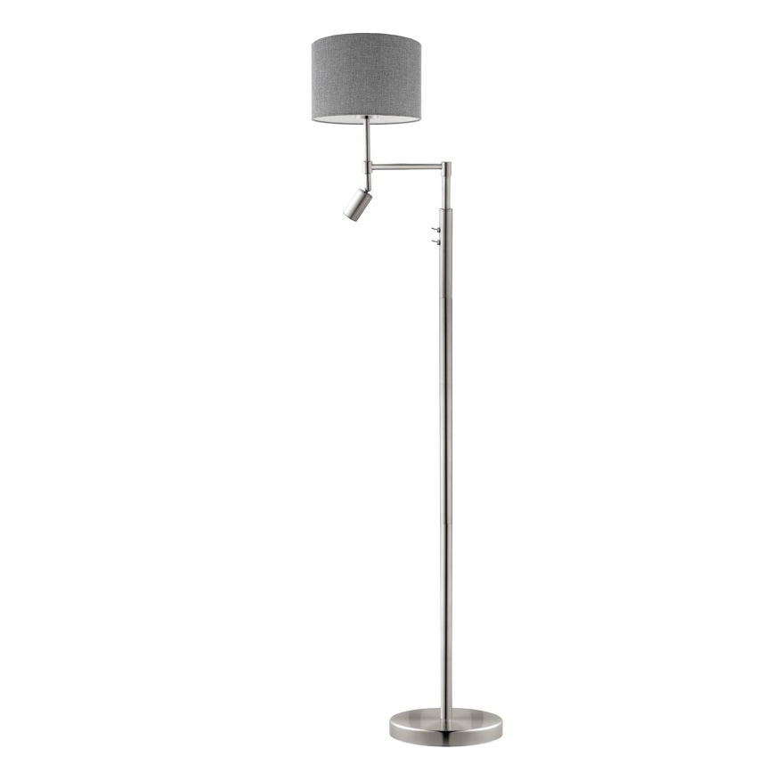 Eglo - Staande LED Lamp TUNJA 1xE27/60W/230V + LED/2,1W diameter 30 cm mat chroom/grijs