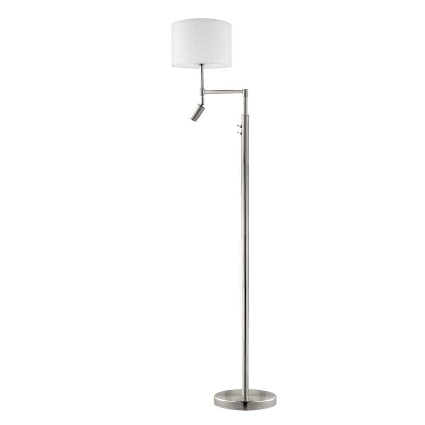Eglo - Staande LED Lamp TUNJA 1xE27/60W/230V + LED/2,1W diameter 30 cm mat chroom/wit