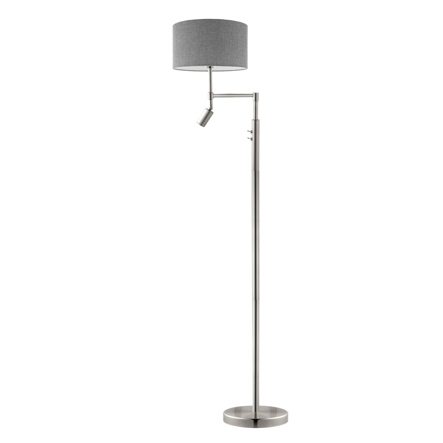 Eglo - Staande LED Lamp TUNJA 1xE27/60W/230V + LED/2,1W diameter 38 cm mat chroom/grijs