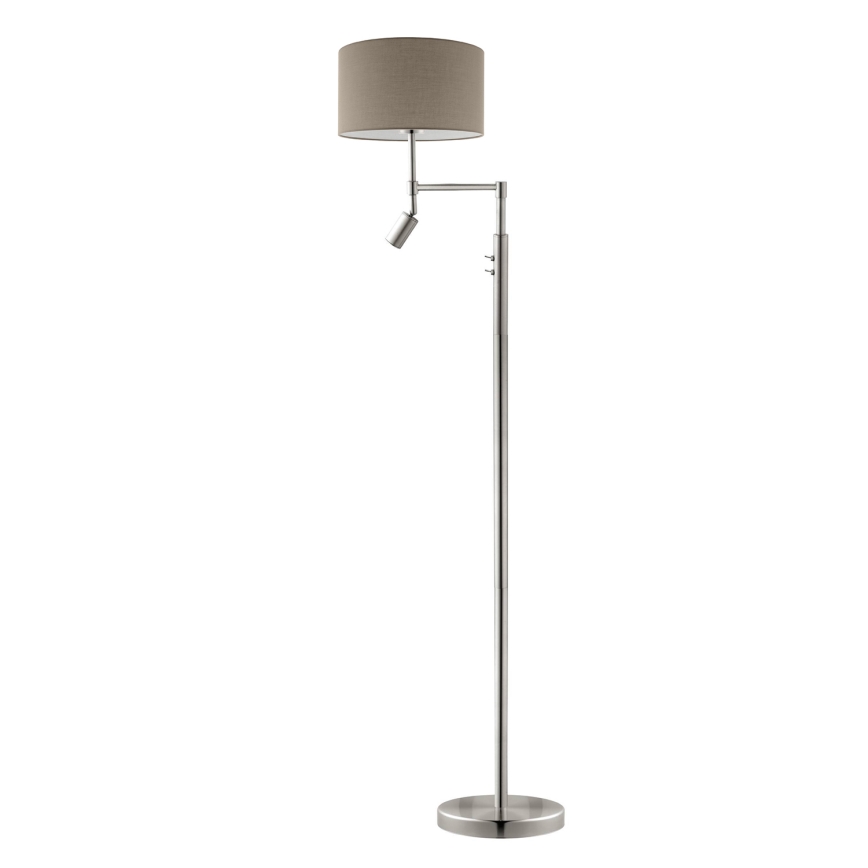 Eglo - Staande LED Lamp TUNJA 1xE27/60W/230V + LED/2,1W diameter 38 cm mat chroom/taupe
