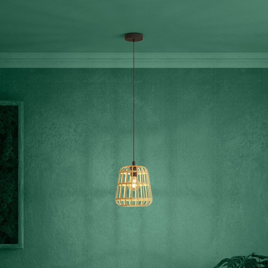 Eglo - Suspension filaire 1xE27/40W/230V d. 24 cm bambou