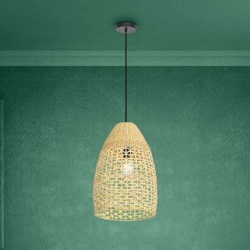 Eglo - Suspension filaire 1xE27/40W/230V d. 35 cm bambou