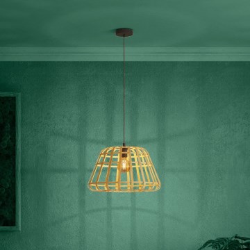 Eglo - Suspension filaire 1xE27/40W/230V d. 50 cm bambou