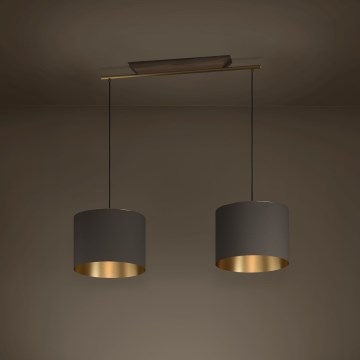 Eglo - Suspension filaire 2xE27/40W/230V marron/doré