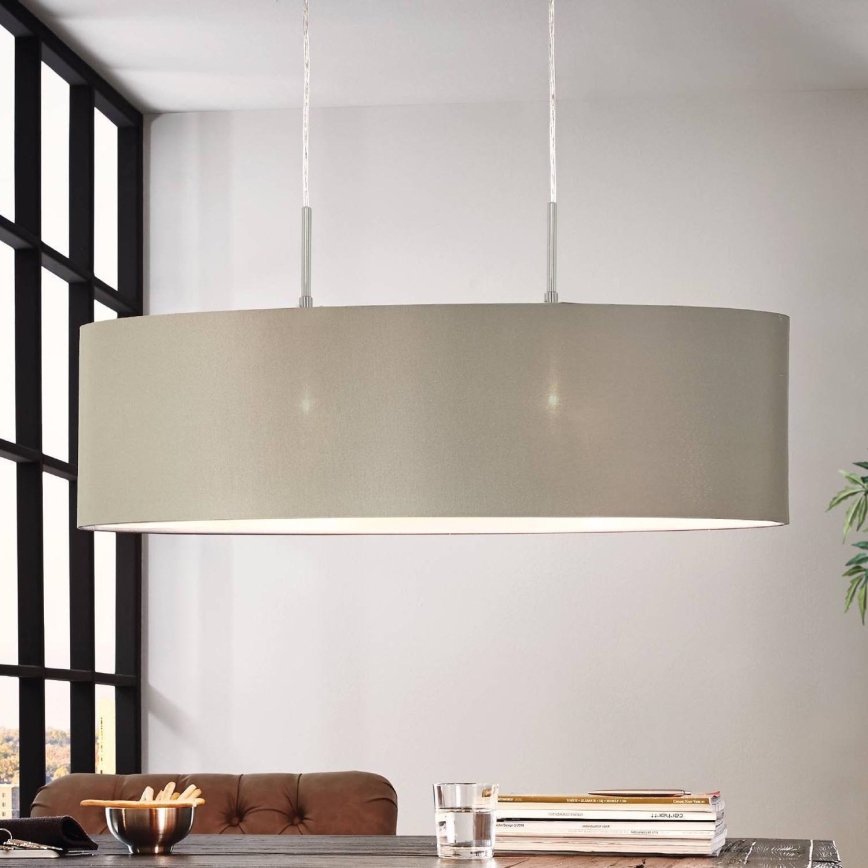 Eglo - Suspension filaire 2xE27/60W/230V taupe