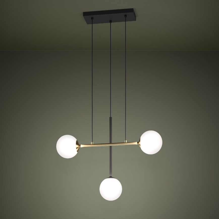 Eglo - Suspension filaire 3xE14/40W/230V doré/noir
