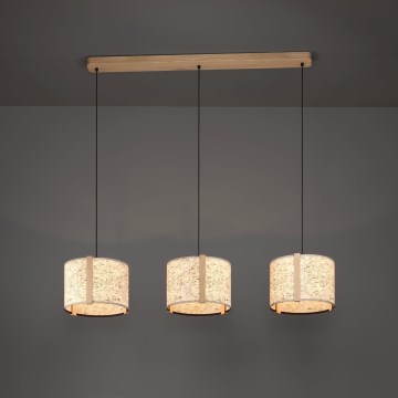 Eglo - Suspension filaire 3xE27/25W/230V beige