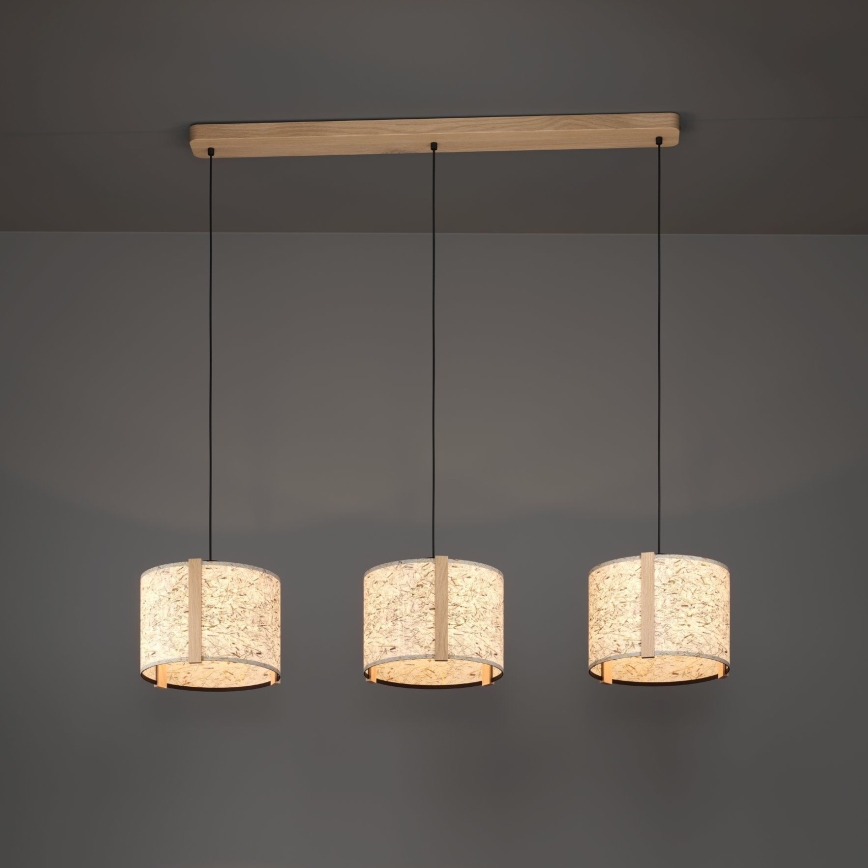 Eglo - Suspension filaire 3xE27/25W/230V beige